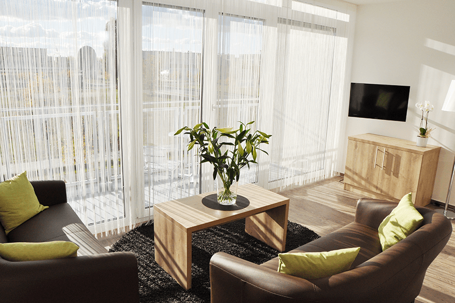 Blick aus dem Fenster des möbilierten Serviced Apartments Adapt Berlin