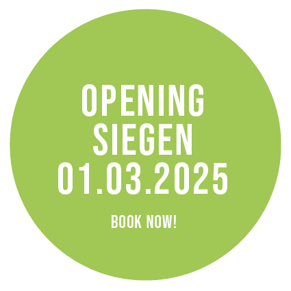 Disruptor with a reference to the opening of the location in Siegen on 01.03.2025 and the reference that bookings can be made there immediately