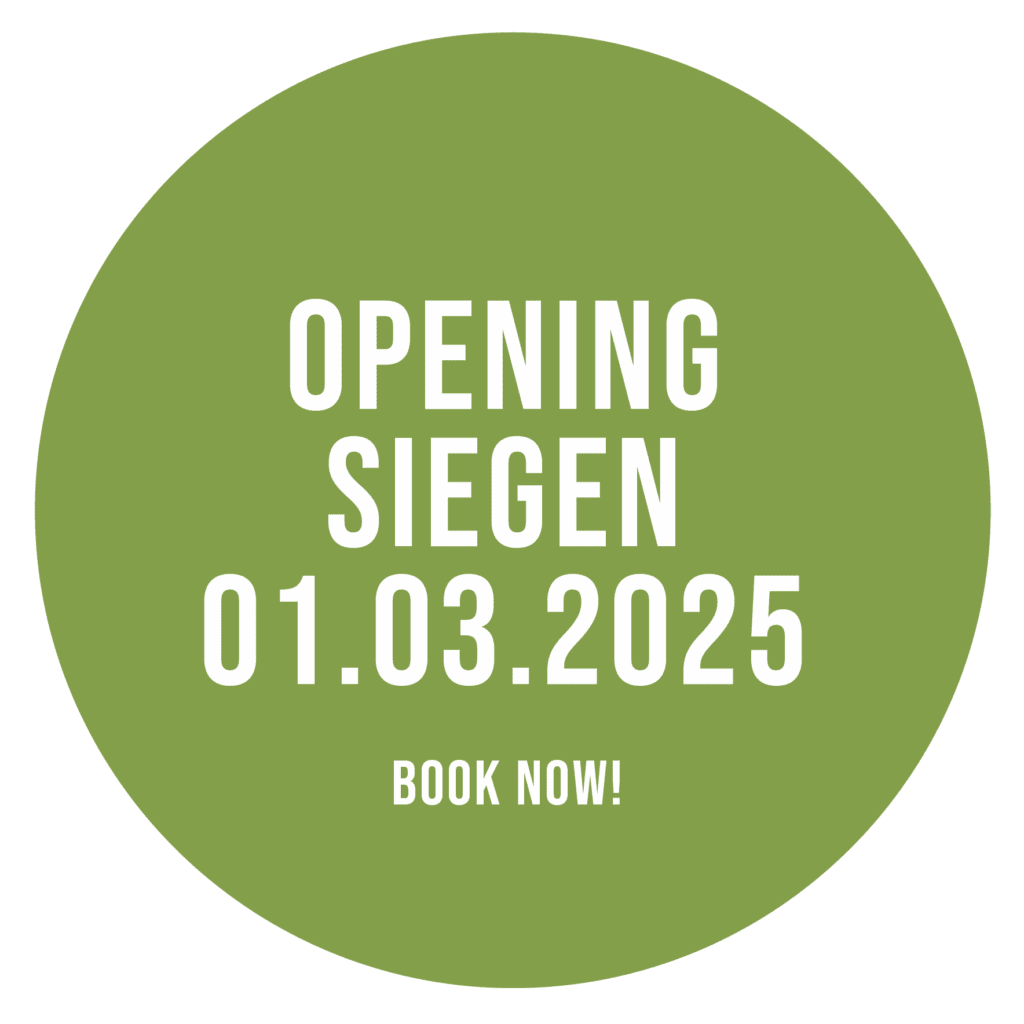 Disruptor with a reference to the opening of the location in Siegen on 01.03.2025 and the reference that bookings can be made there immediately